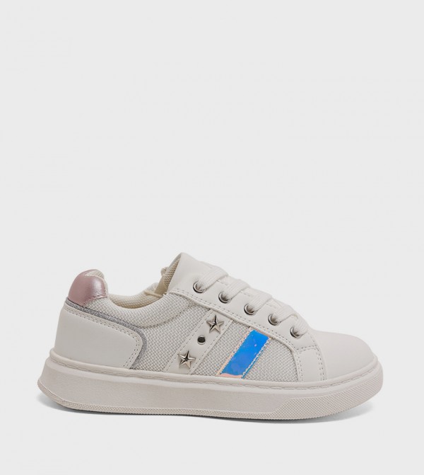 Mesh Detail Lace Up Shoes
