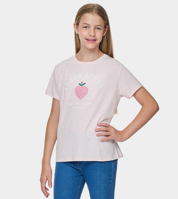 Printed T-Shirt with Crew Neck and Short Sleeves