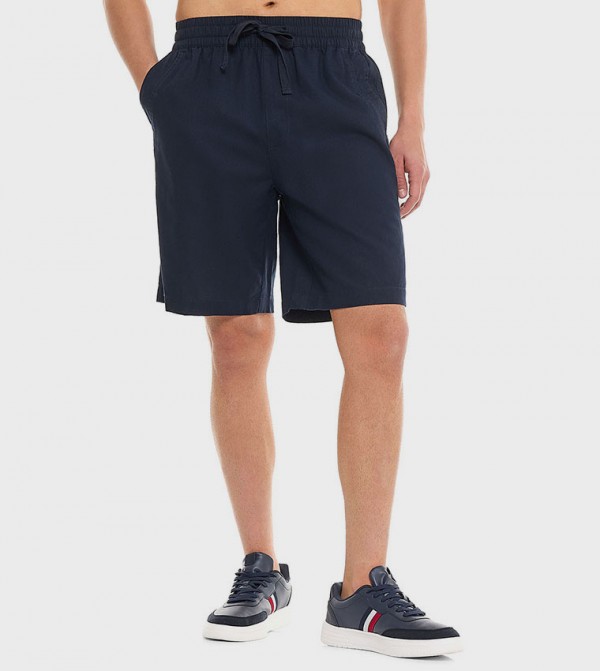 Solid Shorts With Drawstring Waist
