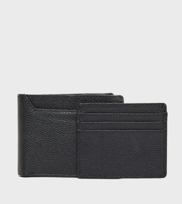 Textured Bi-Fold Wallet with Card Holder