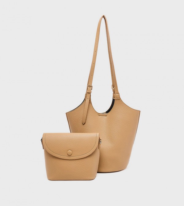 Solid Shoulder Bag Set