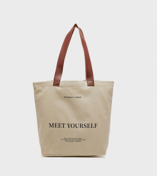 Printed Canvas Shoulder Bag