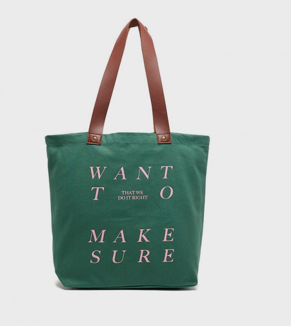 Printed Canvas Shoulder Bag
