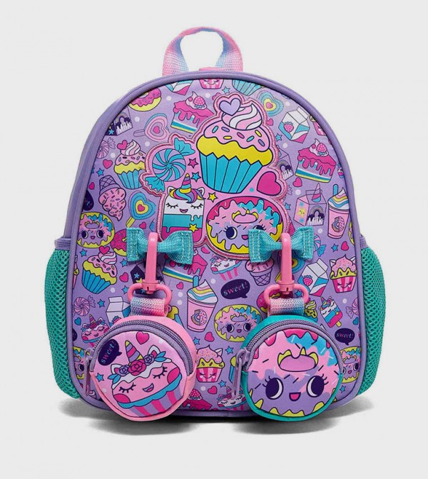 Appliqued Backpack with Pouches