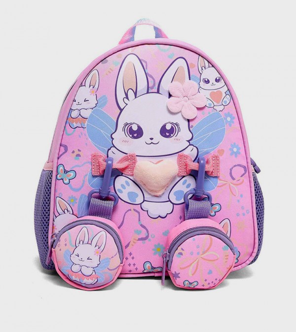 Appliqued Backpack with Pouches