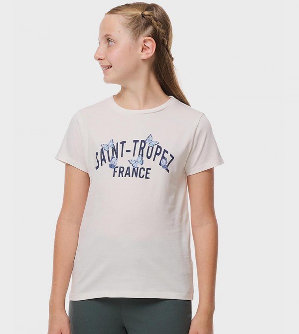 Printed T-Shirt with Crew Neck and Short Sleeves