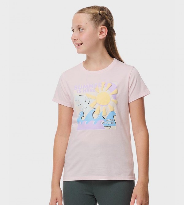 Printed T-Shirt with Crew Neck and Short Sleeves
