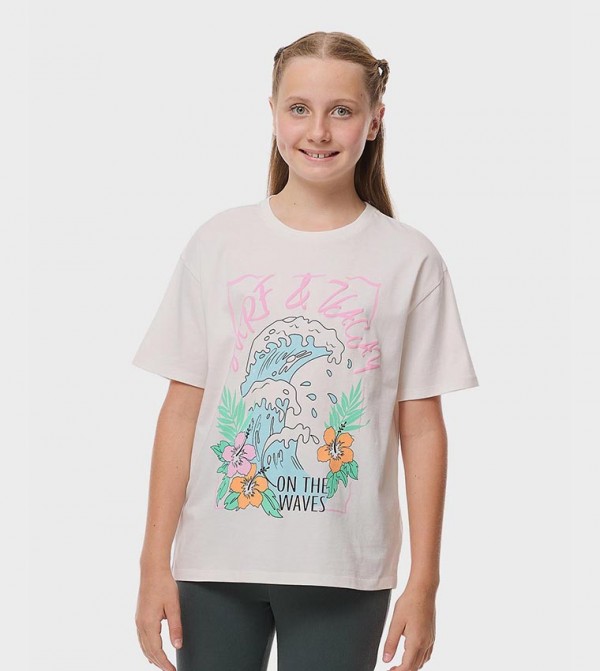 Printed T-Shirt with Crew Neck and Short Sleeves