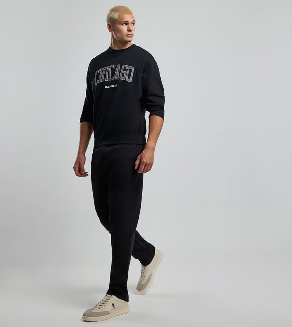 Solid Sweatpants with Drawstring Waist