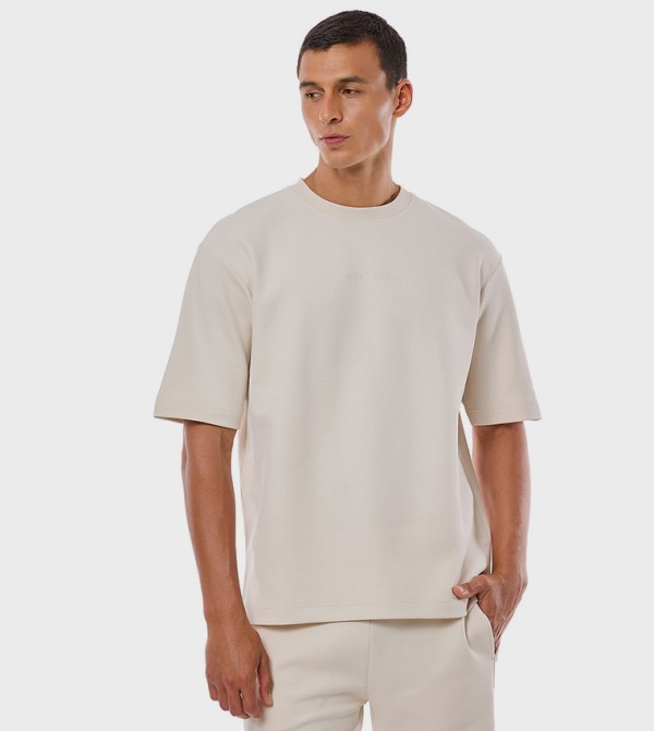 Solid T-Shirt with Crew Neck and Short Sleeves