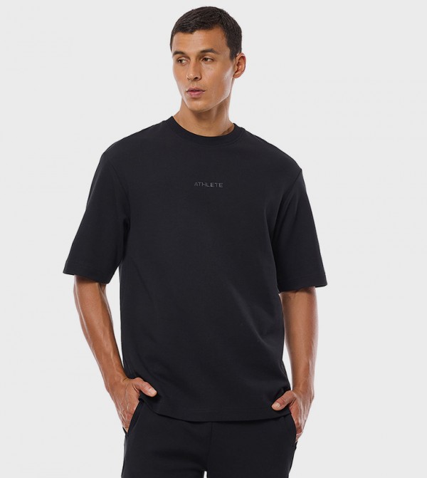 Solid T-Shirt with Crew Neck and Short Sleeves
