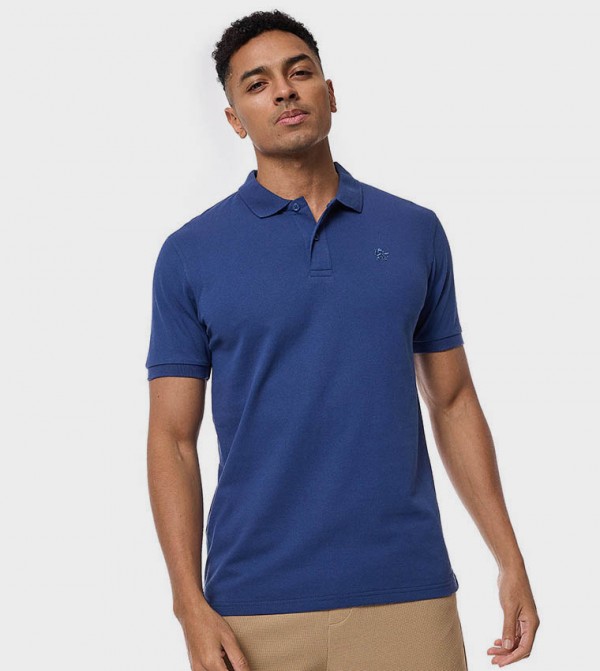 Textured Polo T-Shirt with Short Sleeves