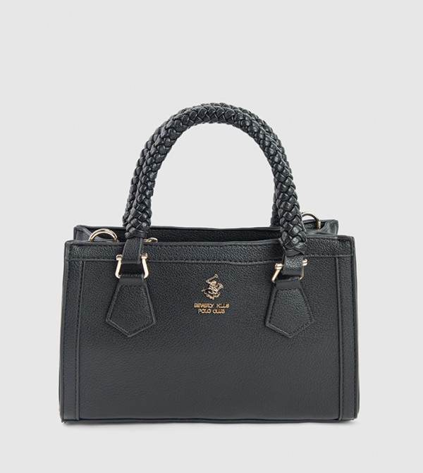 Textured Zip-Closure Satchel Bag