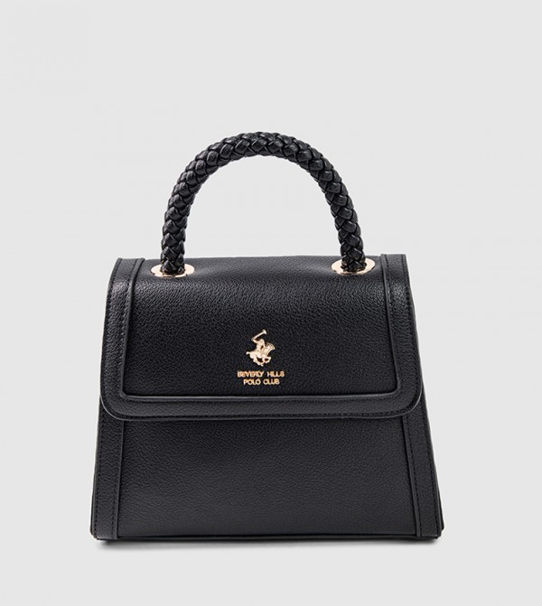 Textured Flap Top Handle Bag