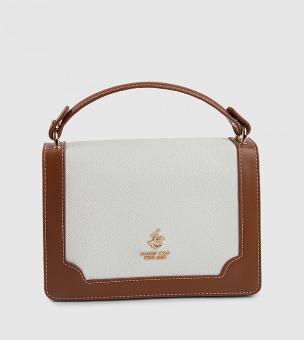 Color Block Flap Top Handle Bag