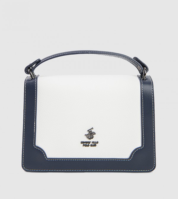 Color Block Flap Top Handle Bag