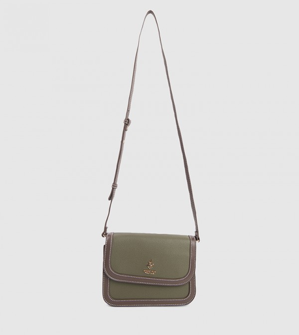 Color Block Flap Crossbody Bag