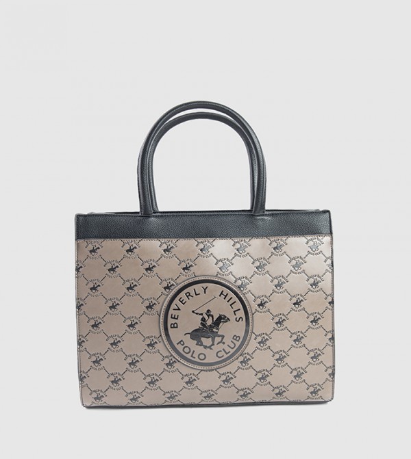 Debossed Zip-Closure Tote Bag