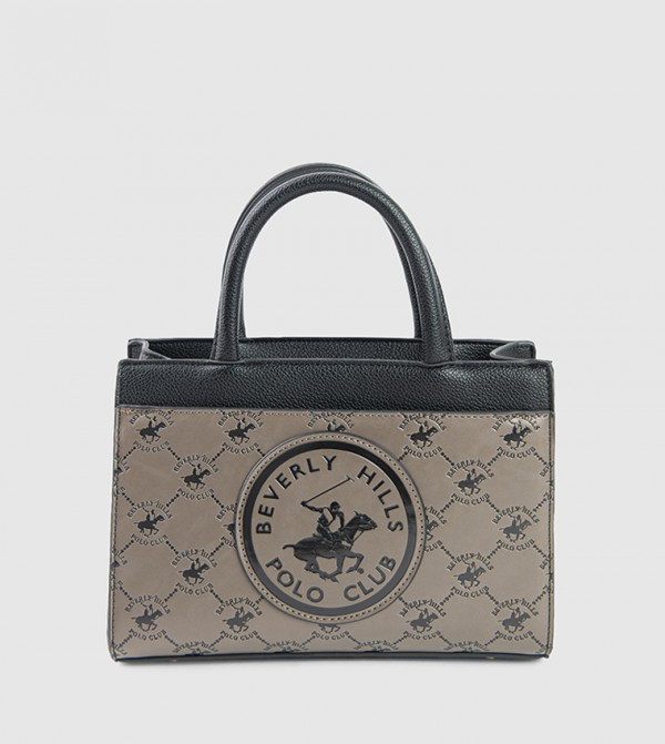 Debossed Zip-Closure Satchel Bag