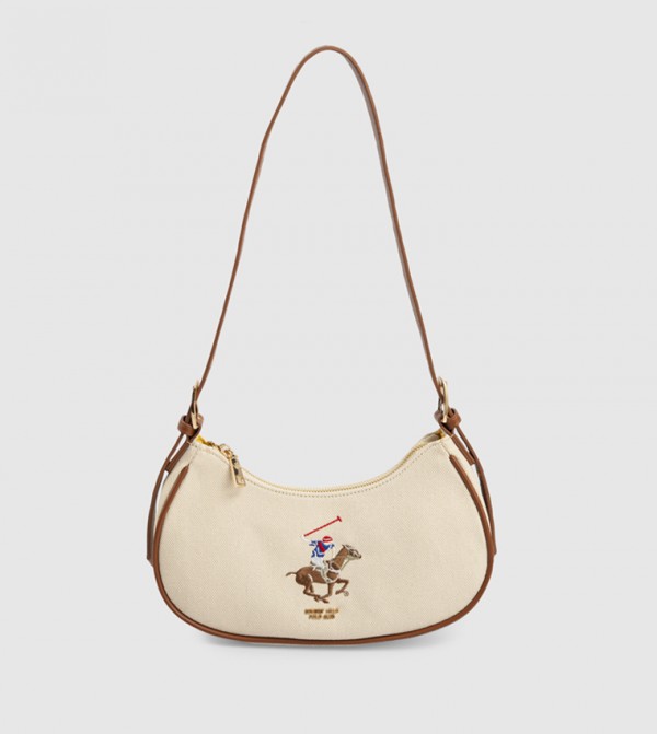Logo Embroidered Hobo Bag