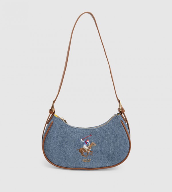 Logo Embroidered Hobo Bag
