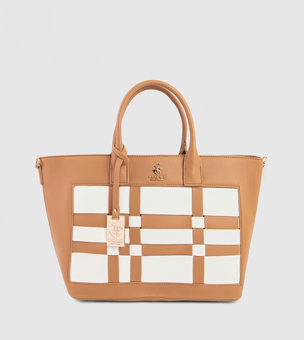 Checkered Zip-Closure Tote Bag