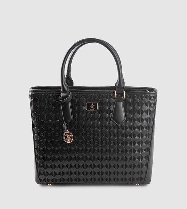 Textured Zippered Tote Bag