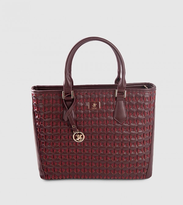 Textured Zippered Tote Bag