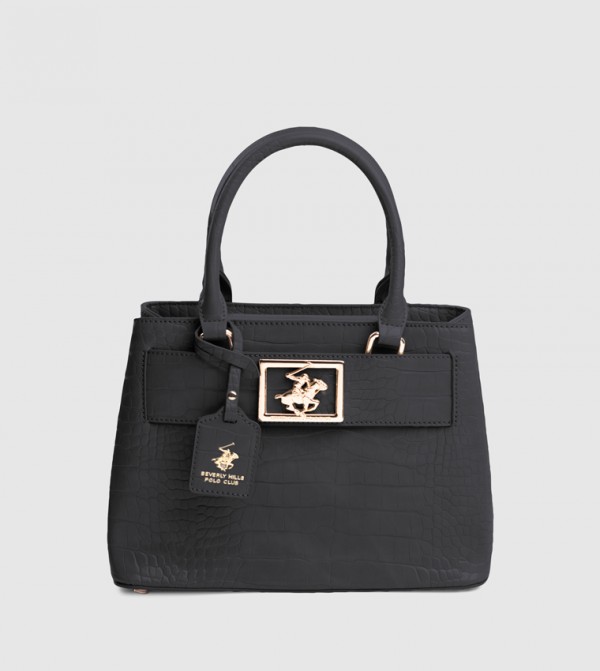 Croc Textured Satchel Bag