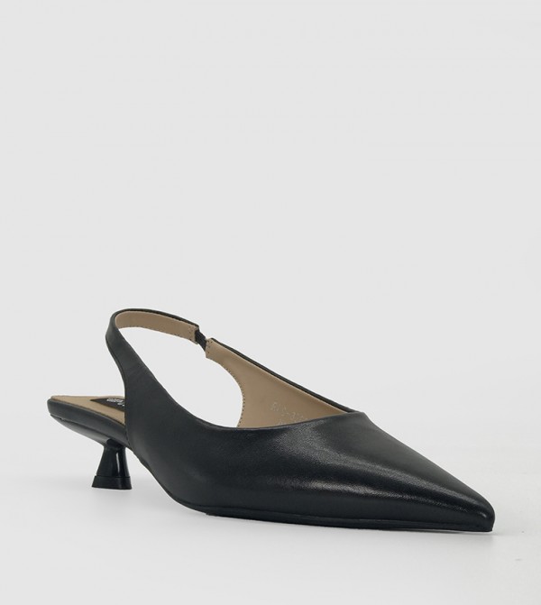 Solid Pointed Toe Slingback Pumps