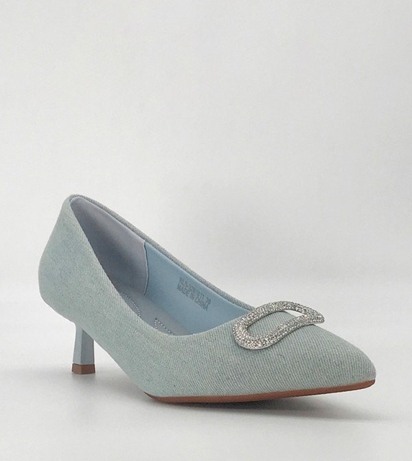 Textured Pointed Toe Pumps