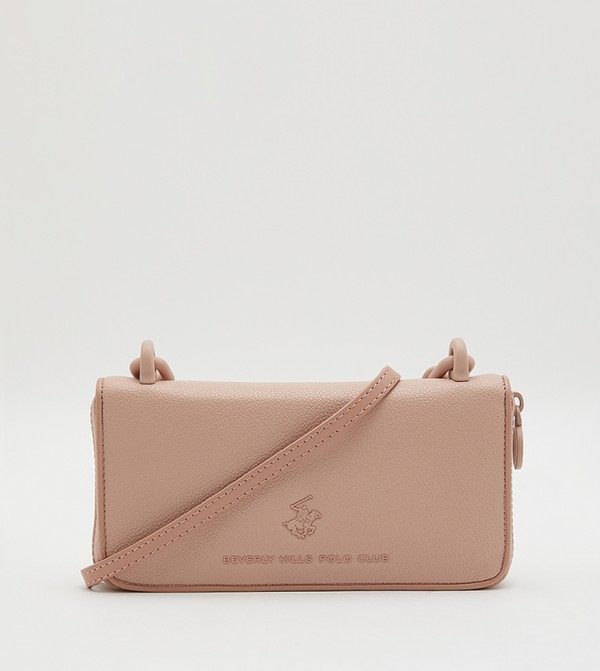 Textured Wallet with Chain-Link