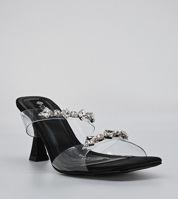 Embellished Open Toe Heel Sandals