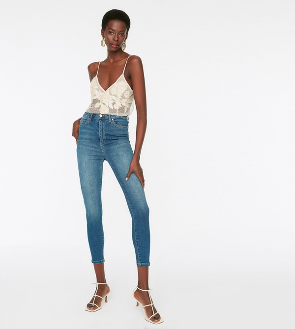 High rise sales skinny jeans women