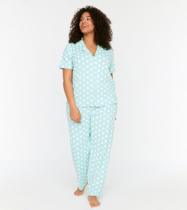 Buy Trendyol Printed Knitted Night Suit 