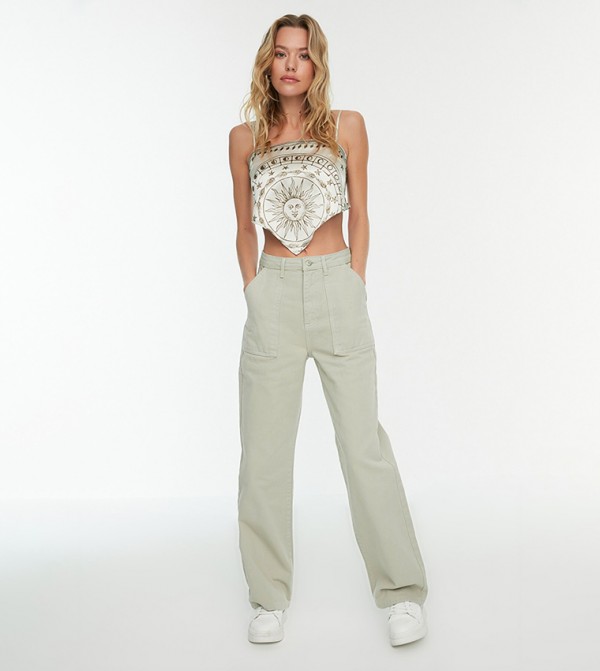 Pocket Detailed 90's Wide Leg Jeans