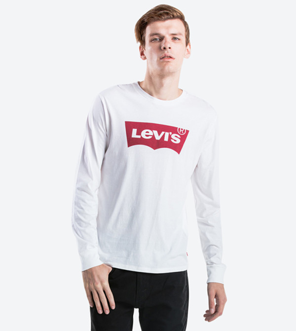 Buy Levi's Printed Long Sleeve T Shirt White 36015 0010 In White ...