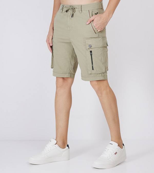 Solid Drawstring Waist Shorts
