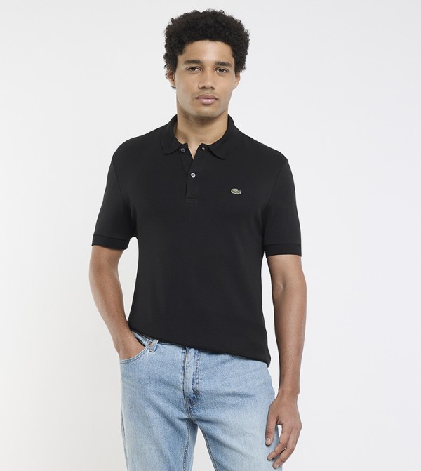 Logo Detail Cotton Pima Polo T-Shirt