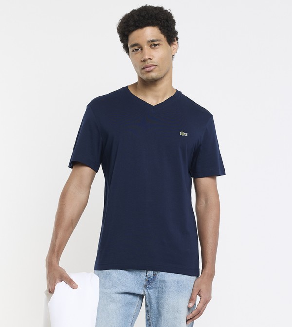 Logo Detail V-Neck T-Shirt