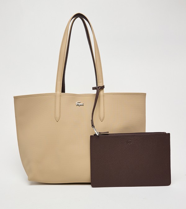 Textured Tote Bag with Pouch