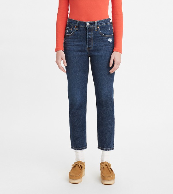 501 High Rise Straight Fit Cropped Jeans