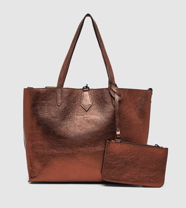 شنطة توت ميتاليك بمشبك 