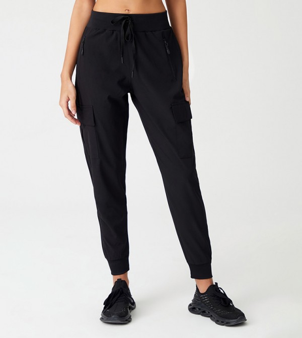 Cargo joggers women black sale