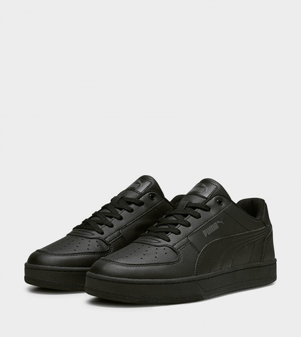 Black leather discount puma trainers