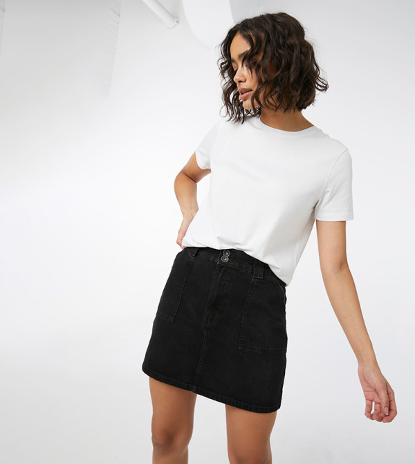 Carpenter Denim Mini Skirt