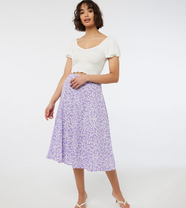 Shirred Puff Sleeves Crop Top