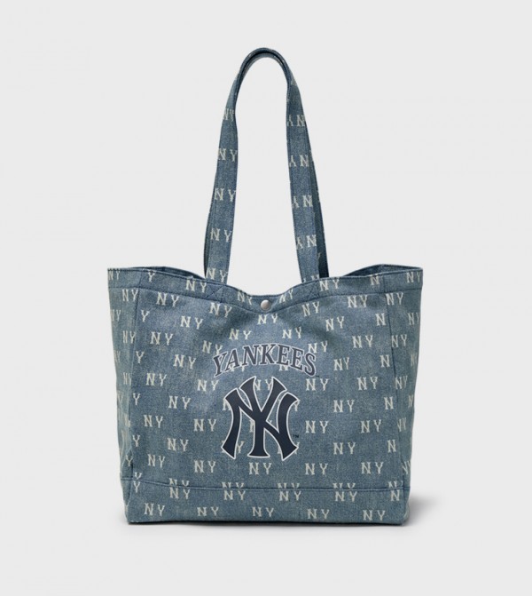 VINTAGE Monogram Patterned Denim Tote Bag