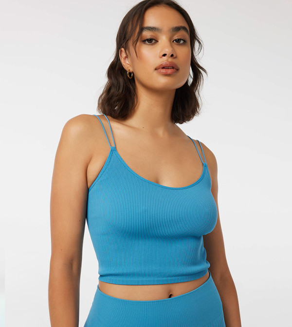 Ribbed Strappy Crop Top