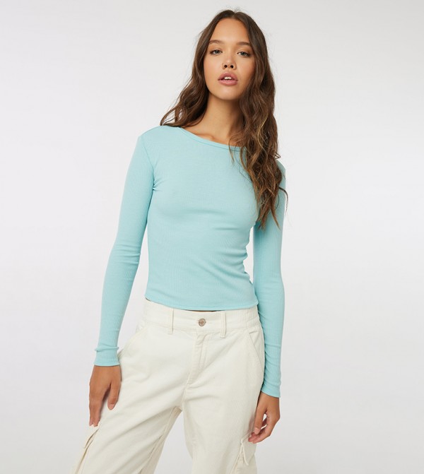Ribbed Long Sleeves Top